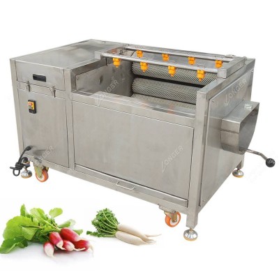 Brush Type Carrot Washer Ginger Potato Washing And Peeling Machine